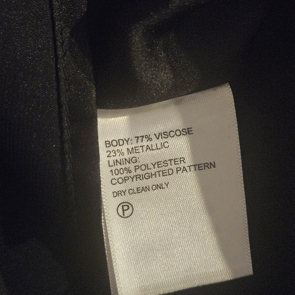 Tommy Bahama Shimmering Shores Longs Sleeve Tiered Dress: Black & Gold Metallic - Picture 14 of 14